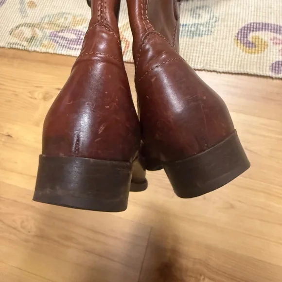 FRYE Women's Melissa Button Short Boot Booties Sz US 6 B Brown Leather - Picture 7 of 16